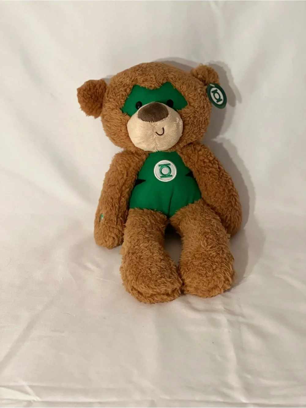 GUND DC Comics Green Lantern Fuzzy Teddy Bear Stuffed Animal Plush, Brown, 14
